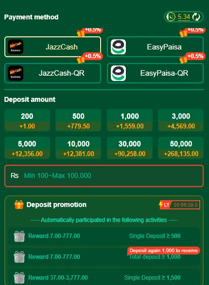 Fast Easypaisa and JazzCash deposit and withdrawal on C222 Game – secure local payments in Pakistan