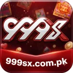 Official logo of the 999sx Game application featuring neon blue wings and modern typography.