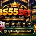 8555BET Game APK mobile casino interface with slots, card games, sports and fishing games on a smartphone